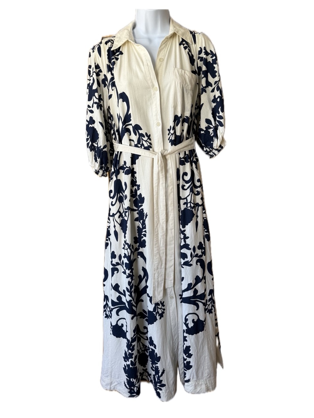 Anthropologie Maeve Linen Blend Maxi Shirtdress